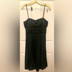 Black Satin, sequin waist dress